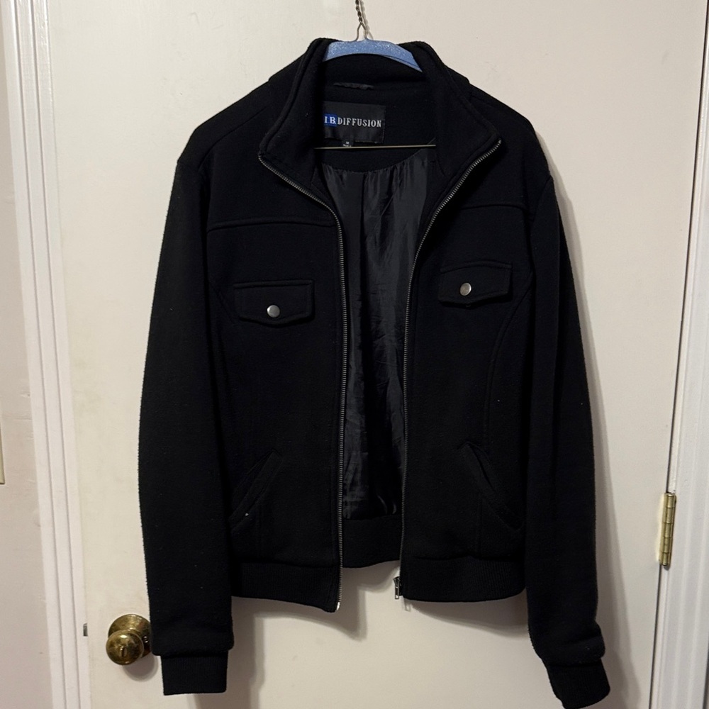 I.B.Diffusion Women's Black Bomber Jacket, size medium